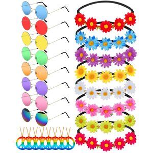 6787 Hippie Accessoriess, 24 Pieces 60s 70s Hippie Costume